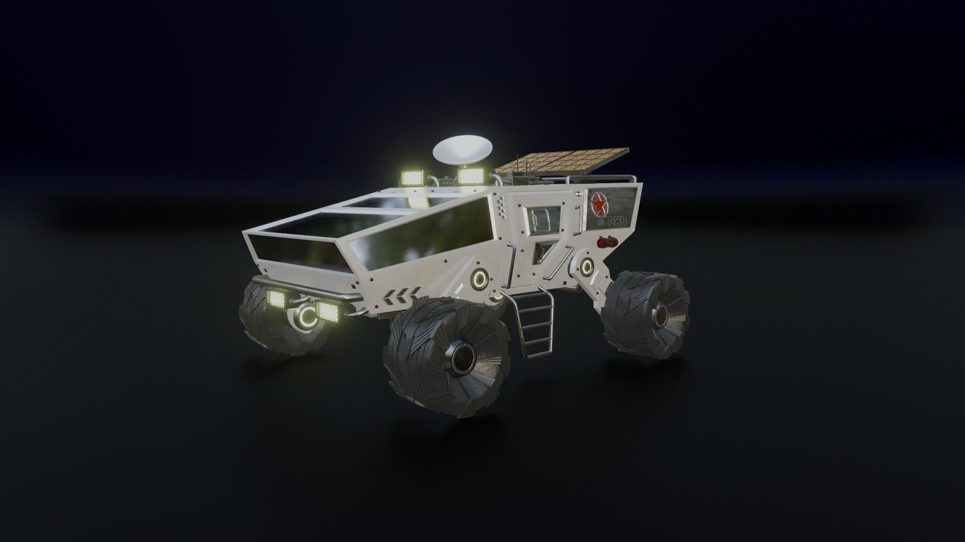 Mars Rover Low-poly 3D model_14