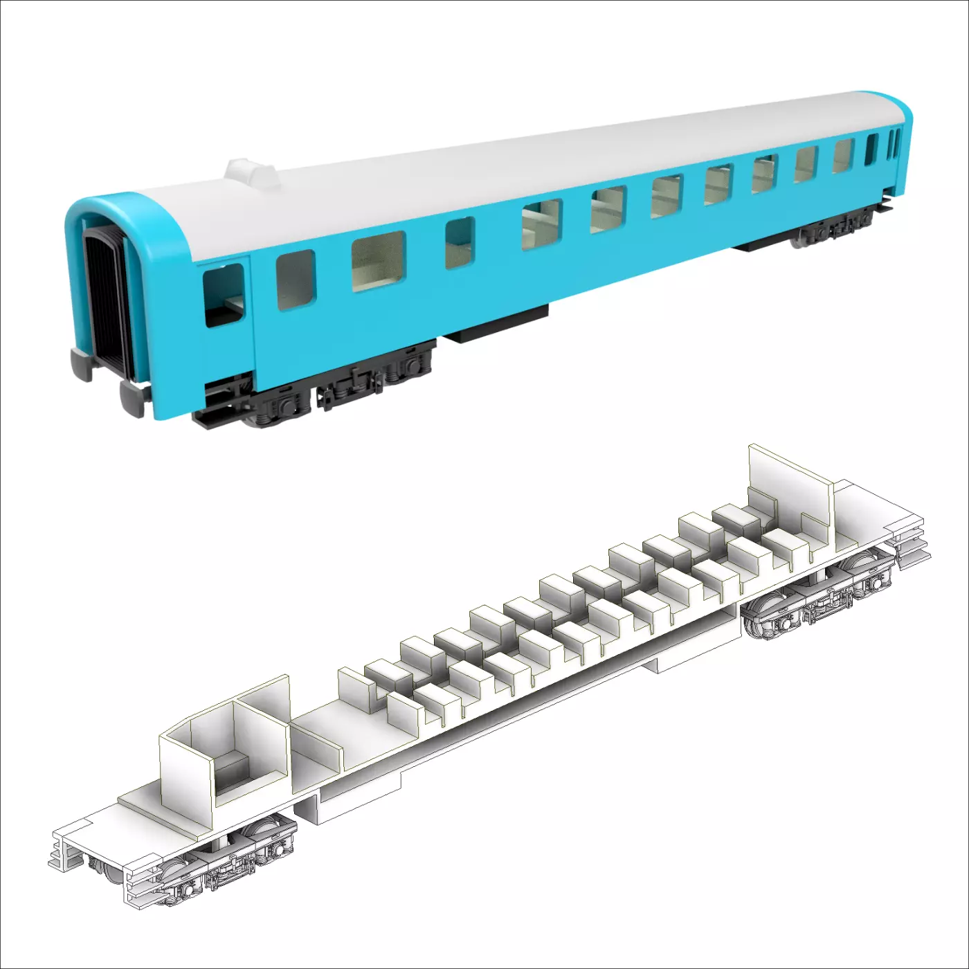 WR200 dining car of MAV - TT scale 3D print model_0