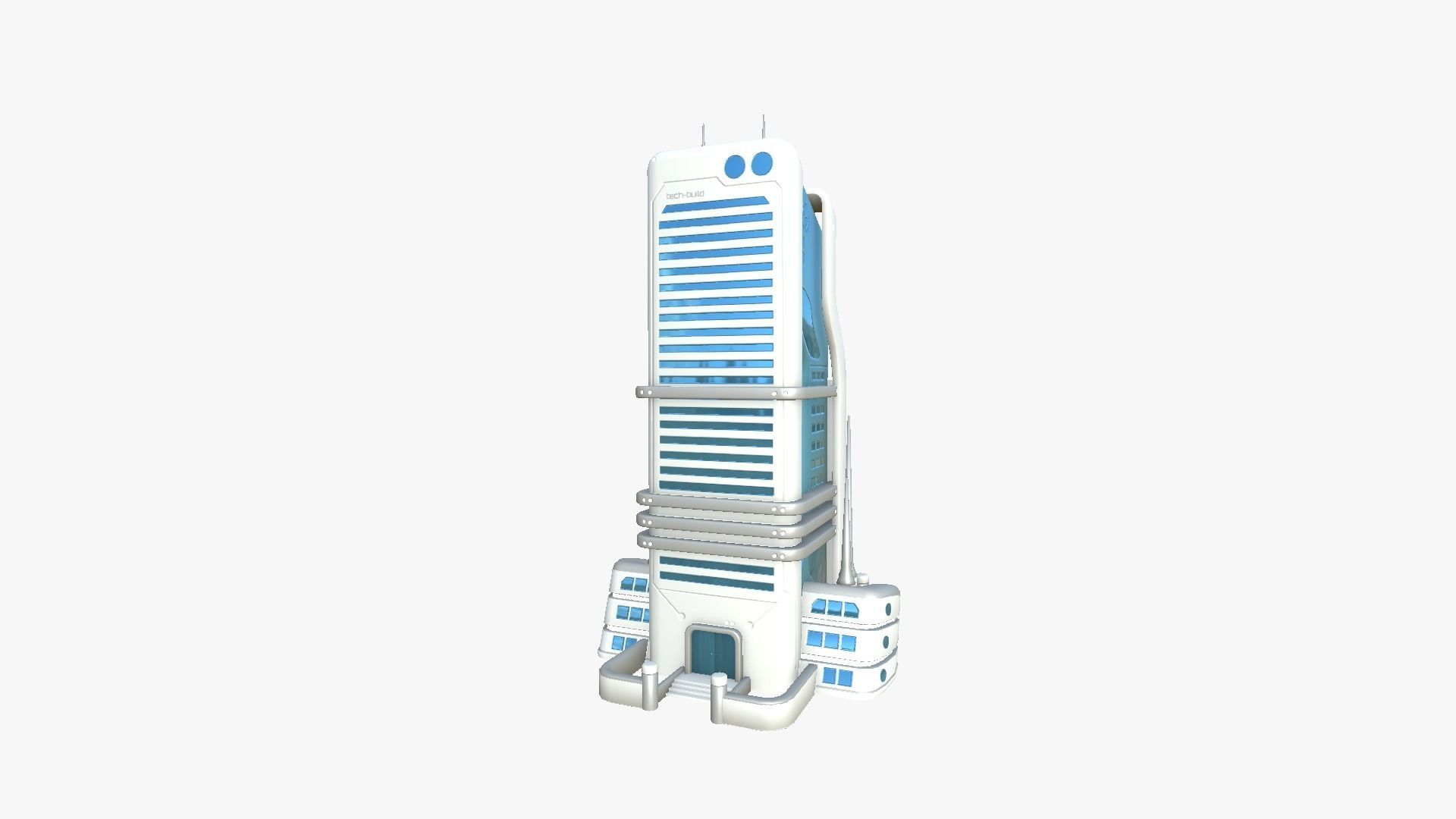 10 Sci Fi Buildings Collection A - White Blue - Exterior Design _21