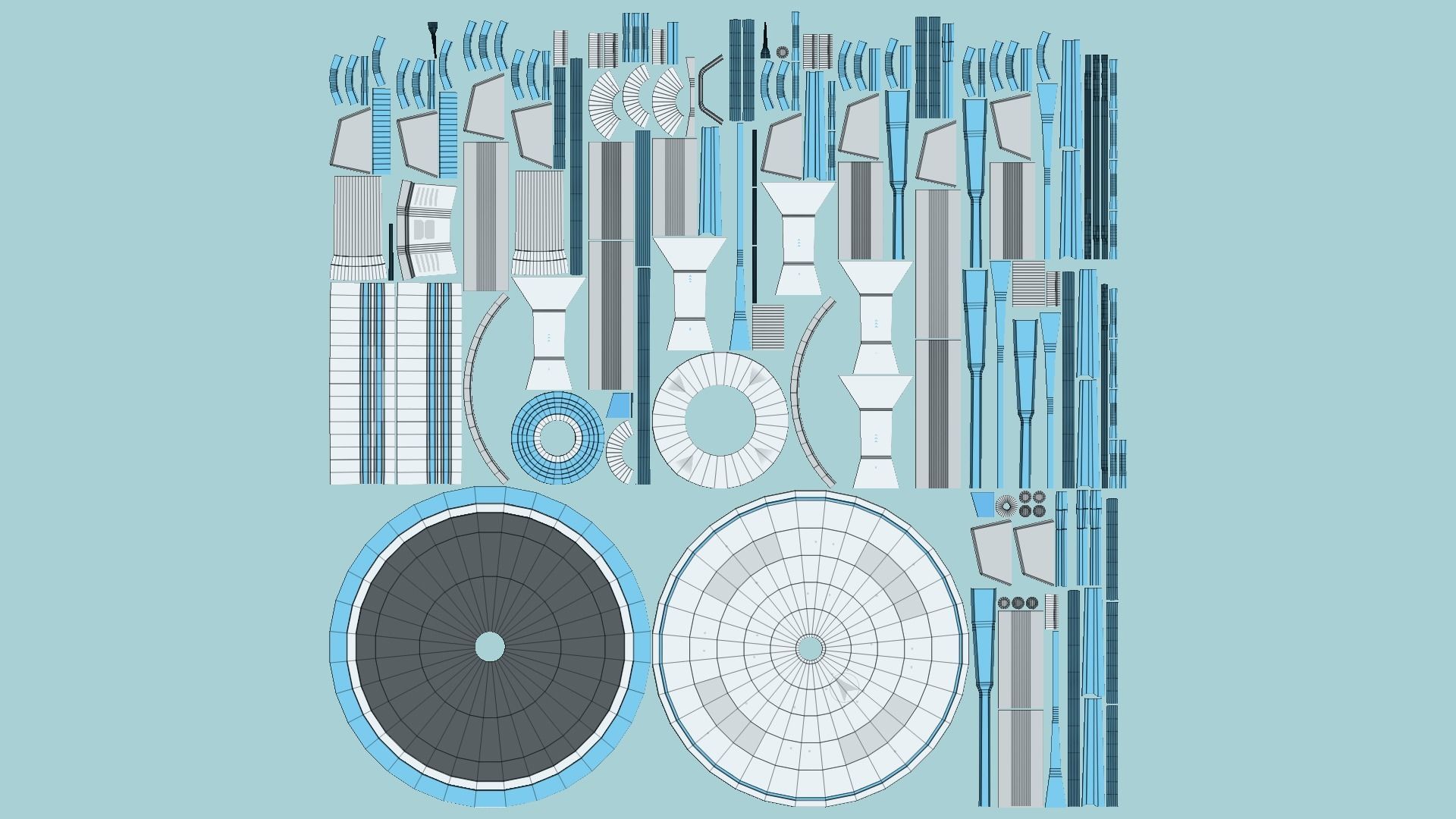 10 Sci Fi Buildings Collection A - White Blue - Exterior Design _102