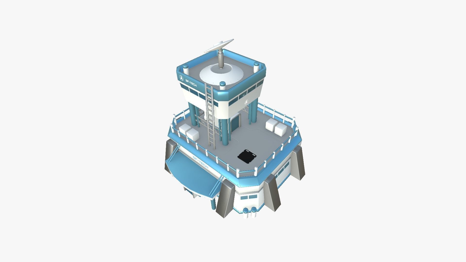 10 Sci Fi Buildings Collection A - White Blue - Exterior Design _88