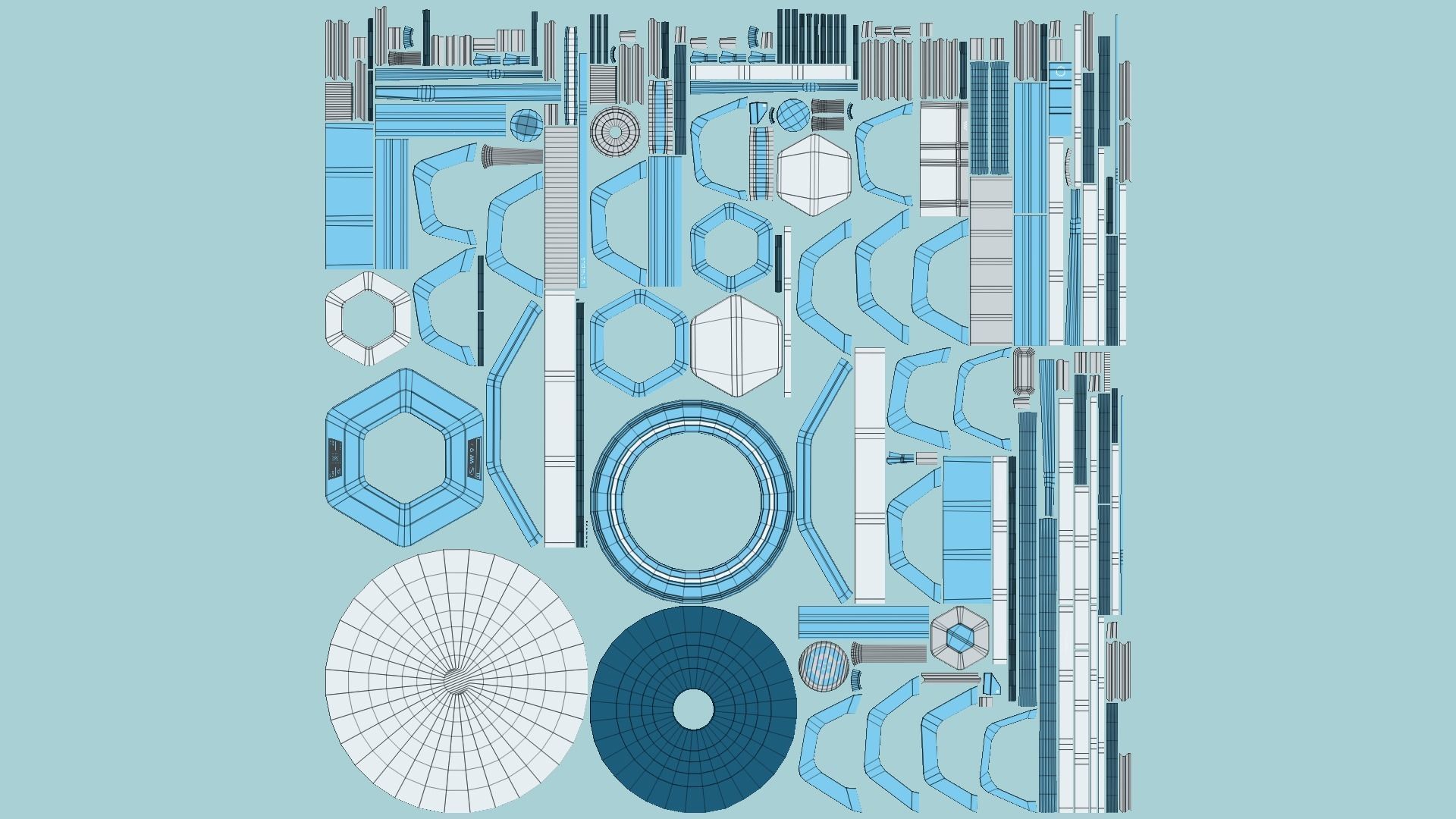 10 Sci Fi Buildings Collection A - White Blue - Exterior Design _57