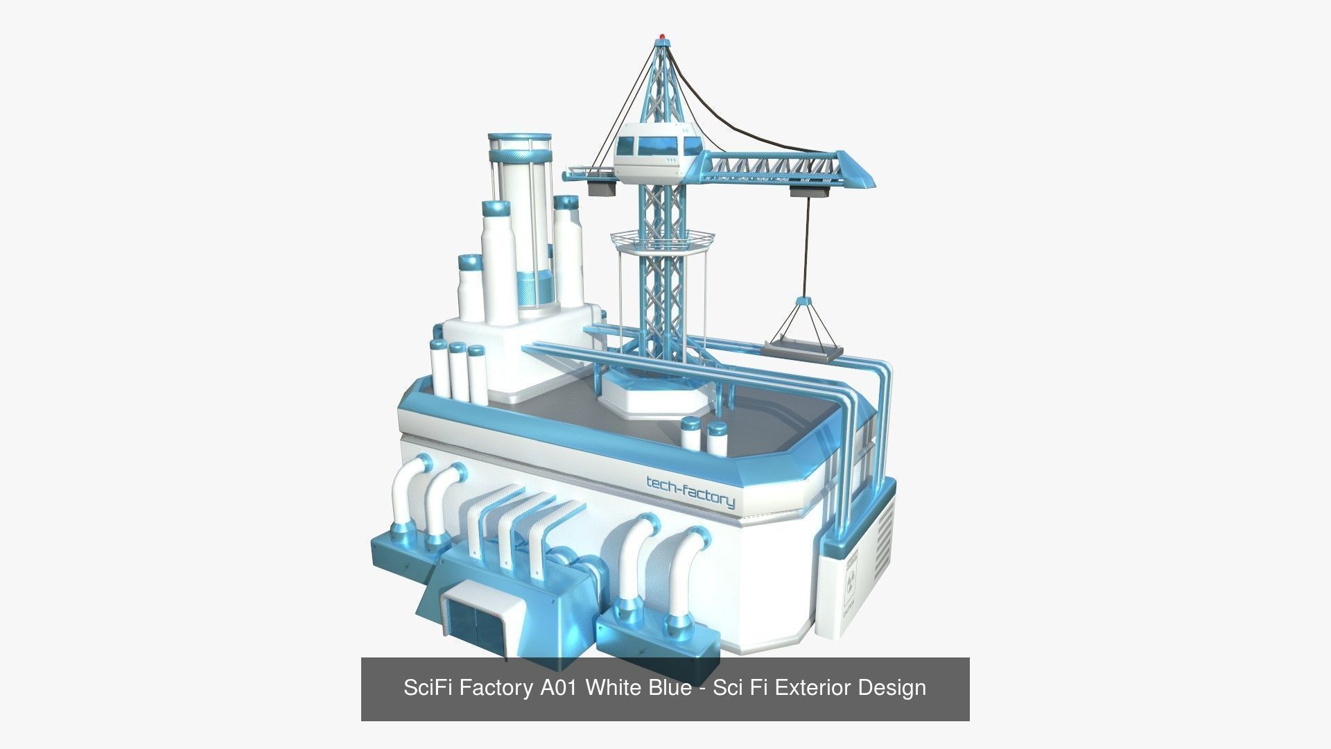 10 Sci Fi Buildings Collection A - White Blue - Exterior Design _9
