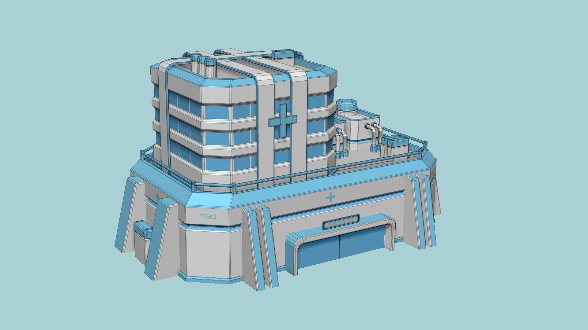 10 Sci Fi Buildings Collection A - White Blue - Exterior Design _79