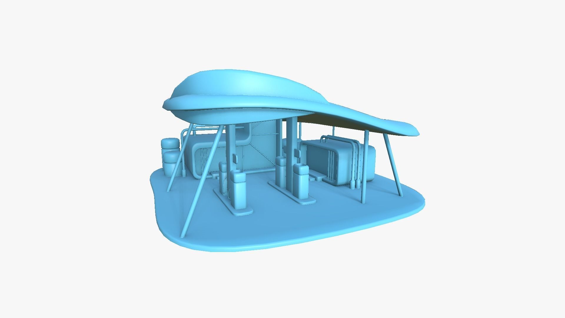 10 Sci Fi Buildings Collection A - White Blue - Exterior Design _25