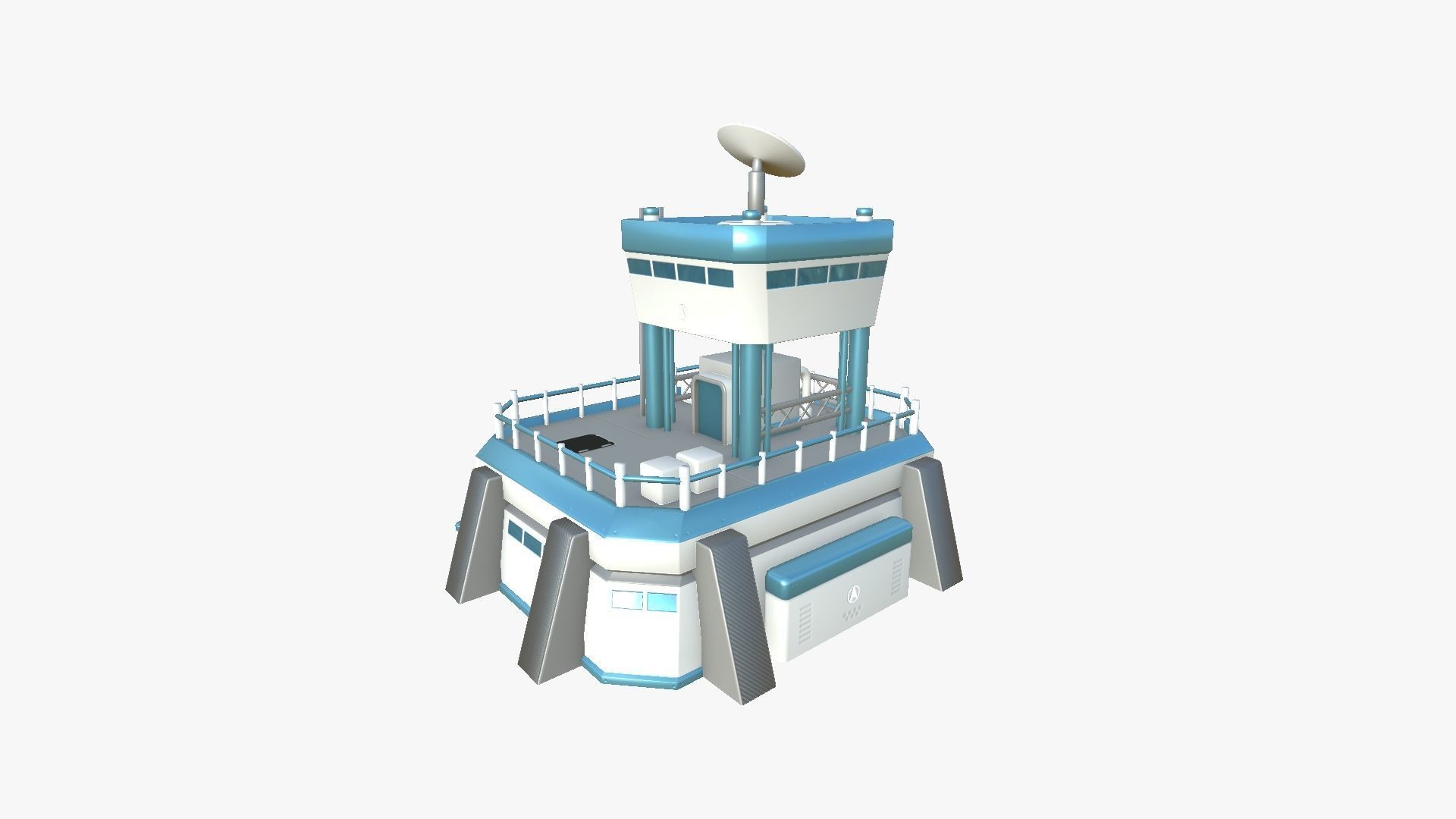 10 Sci Fi Buildings Collection A - White Blue - Exterior Design _87