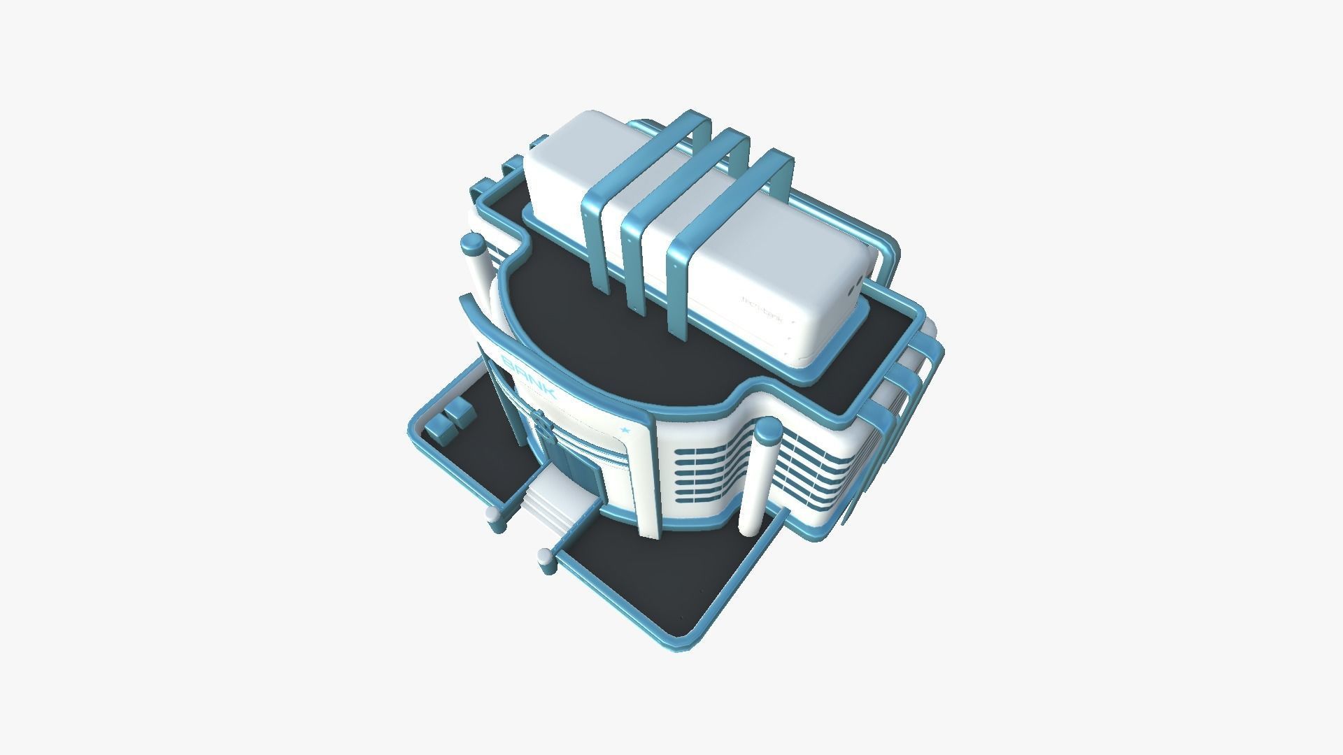 10 Sci Fi Buildings Collection A - White Blue - Exterior Design _43