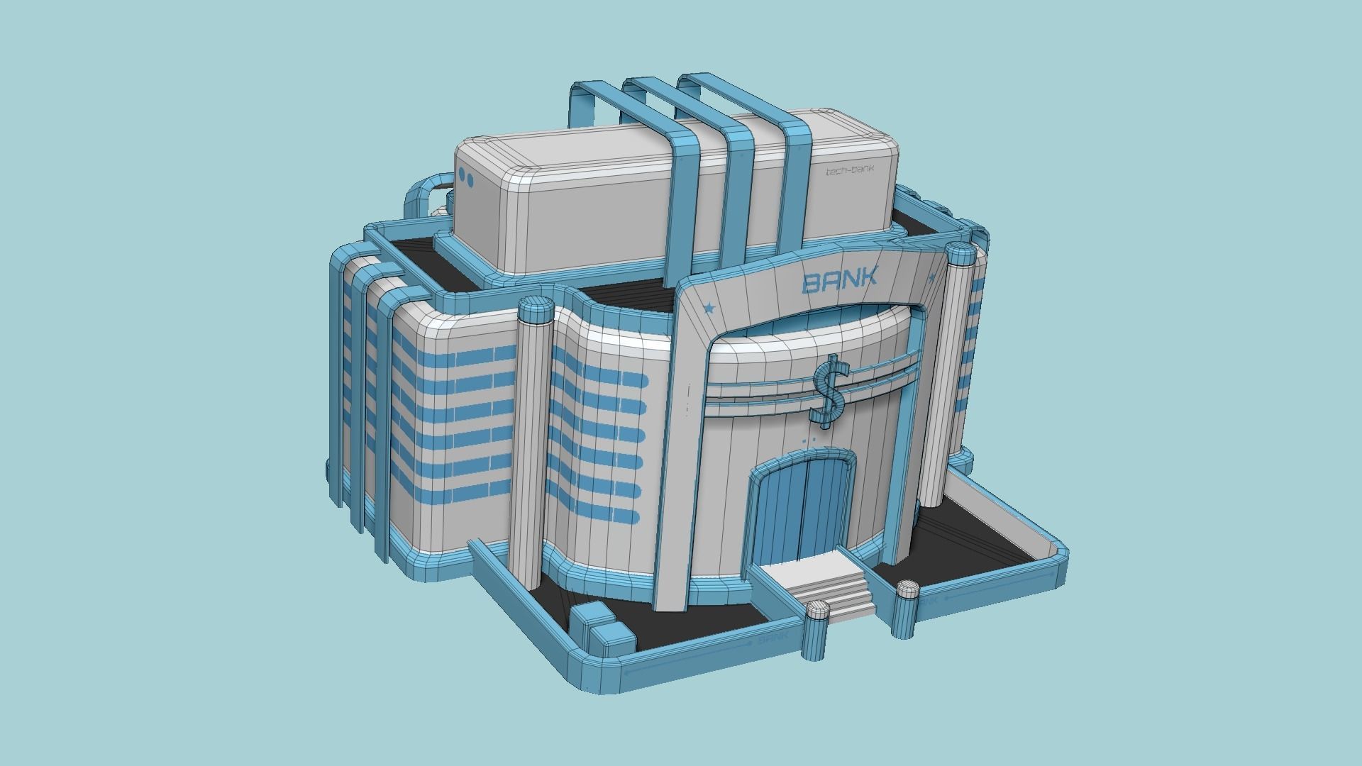 10 Sci Fi Buildings Collection A - White Blue - Exterior Design _45