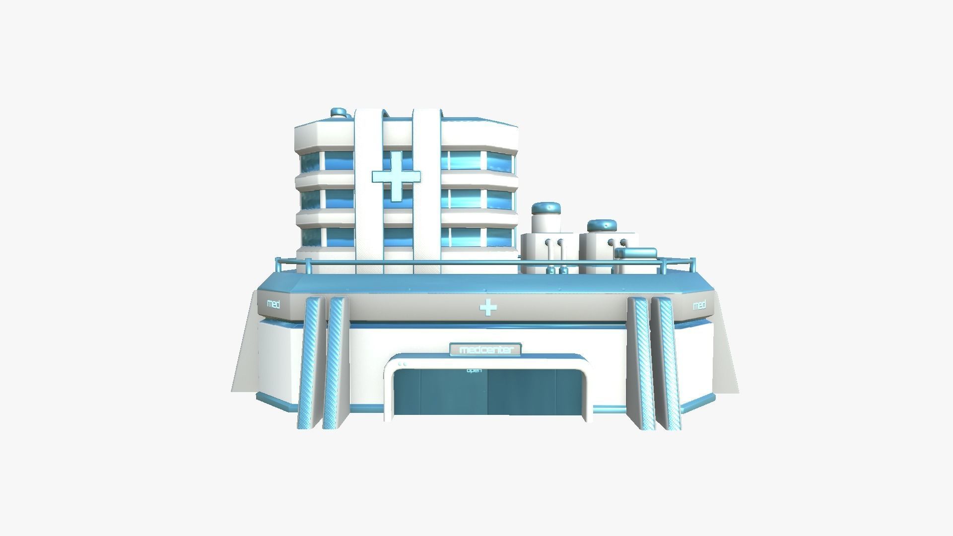 10 Sci Fi Buildings Collection A - White Blue - Exterior Design _77