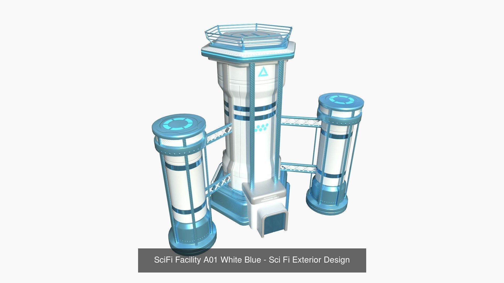 10 Sci Fi Buildings Collection A - White Blue - Exterior Design _5