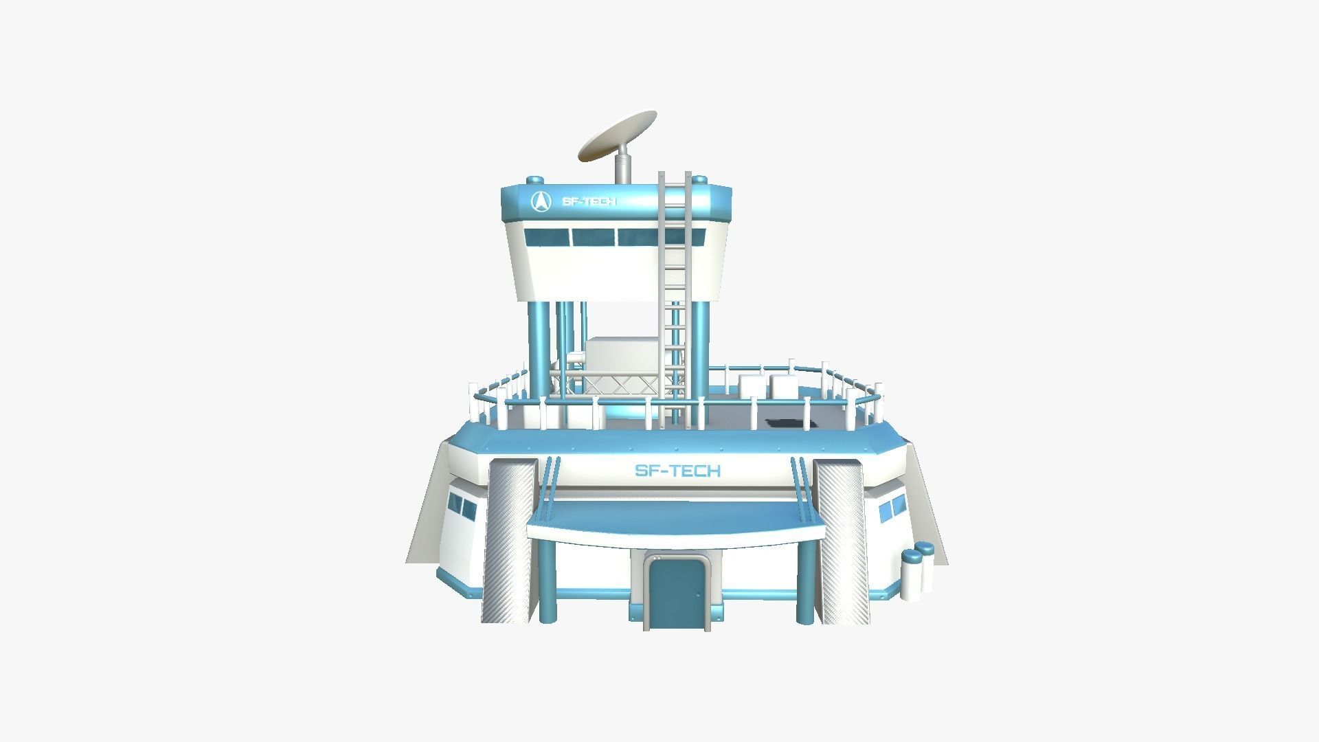 10 Sci Fi Buildings Collection A - White Blue - Exterior Design _86