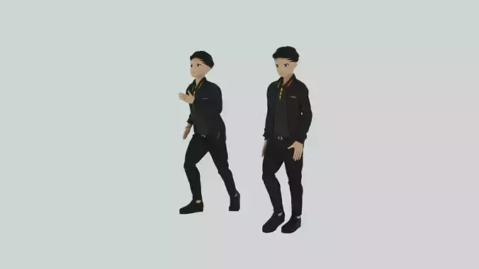 Cartoon Character Walking and Running Animation