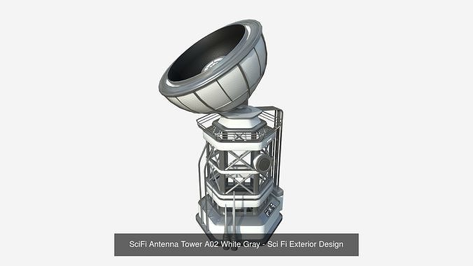 10 Sci Fi Buildings Collection B - White Gray - Exterior Design 3D Model Pack 6