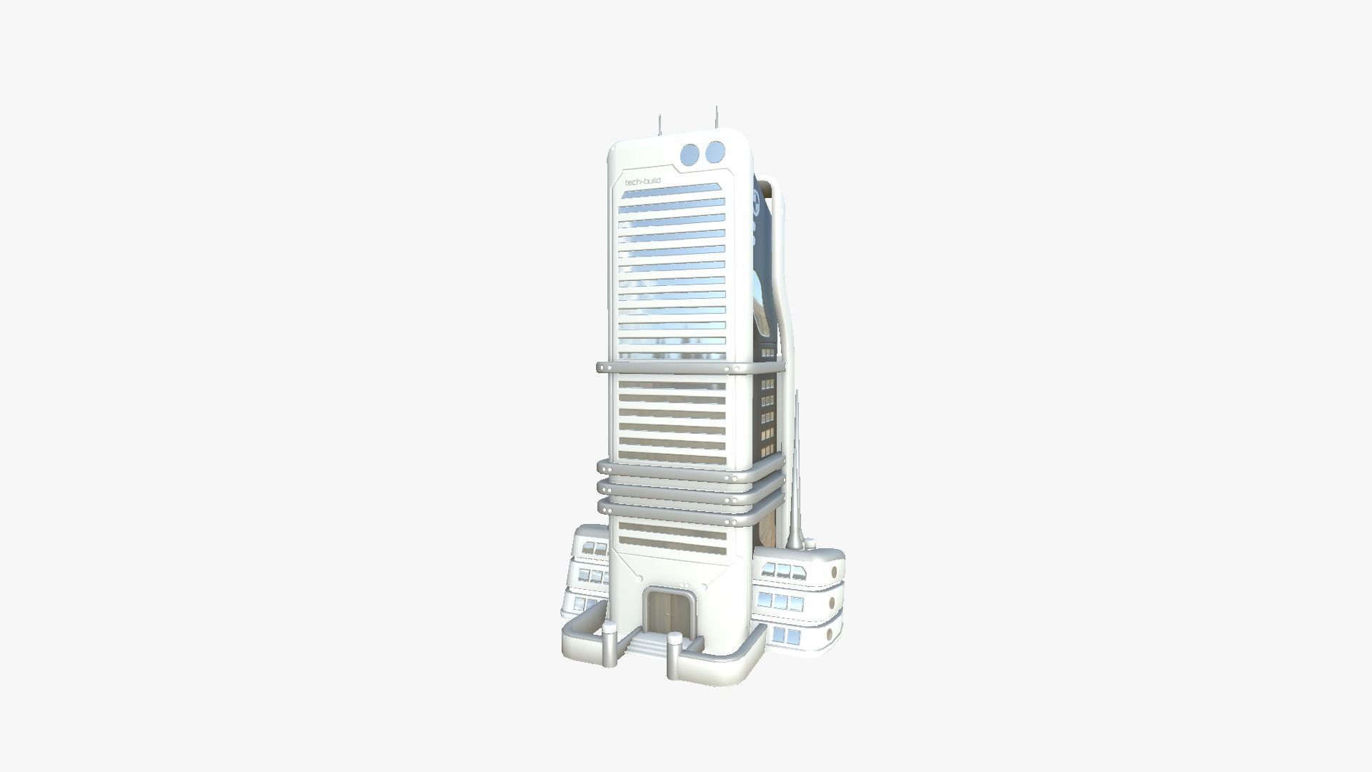10 Sci Fi Buildings Collection B - White Gray - Exterior Design _18