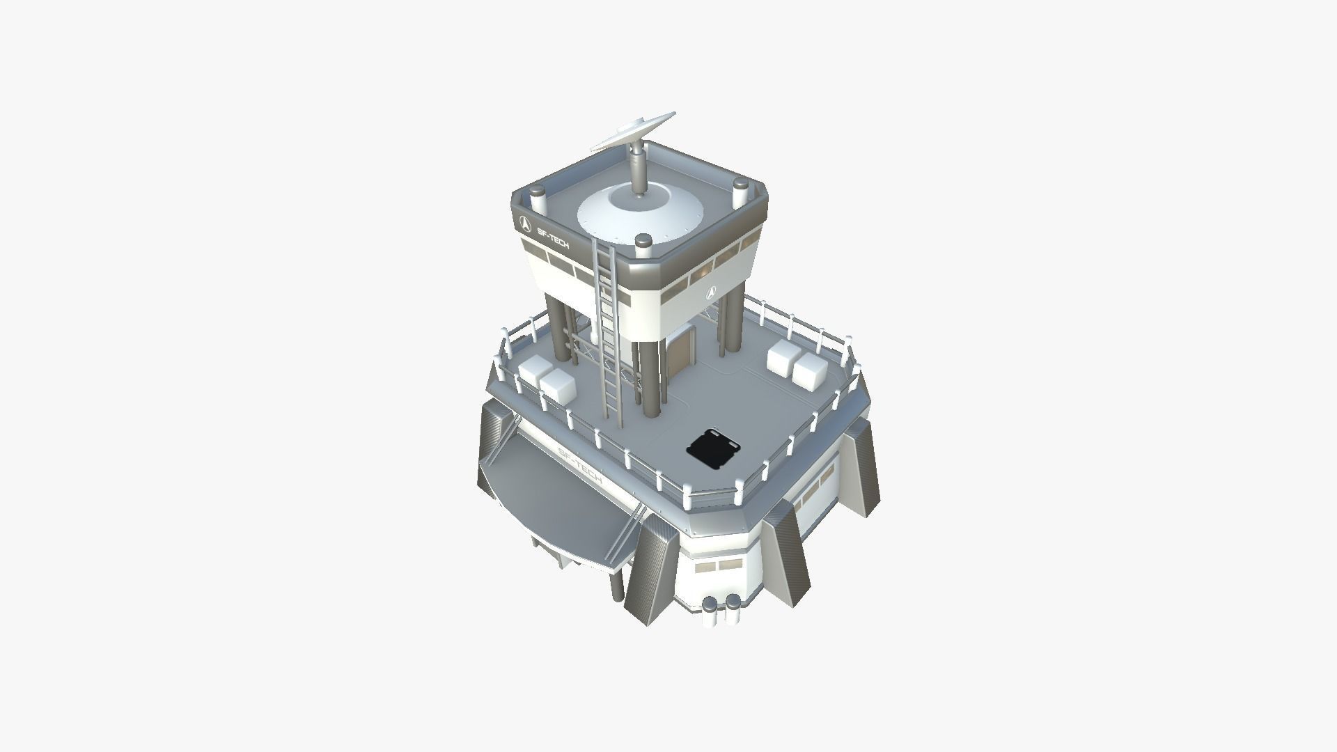 10 Sci Fi Buildings Collection B - White Gray - Exterior Design _88