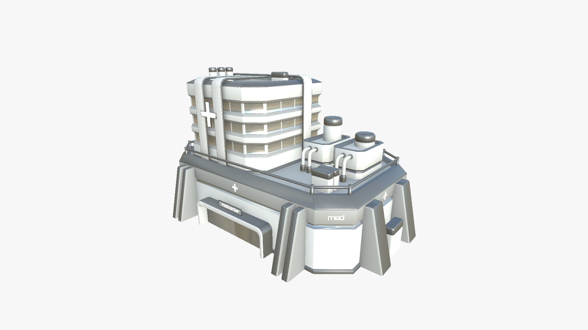 10 Sci Fi Buildings Collection B - White Gray - Exterior Design _77