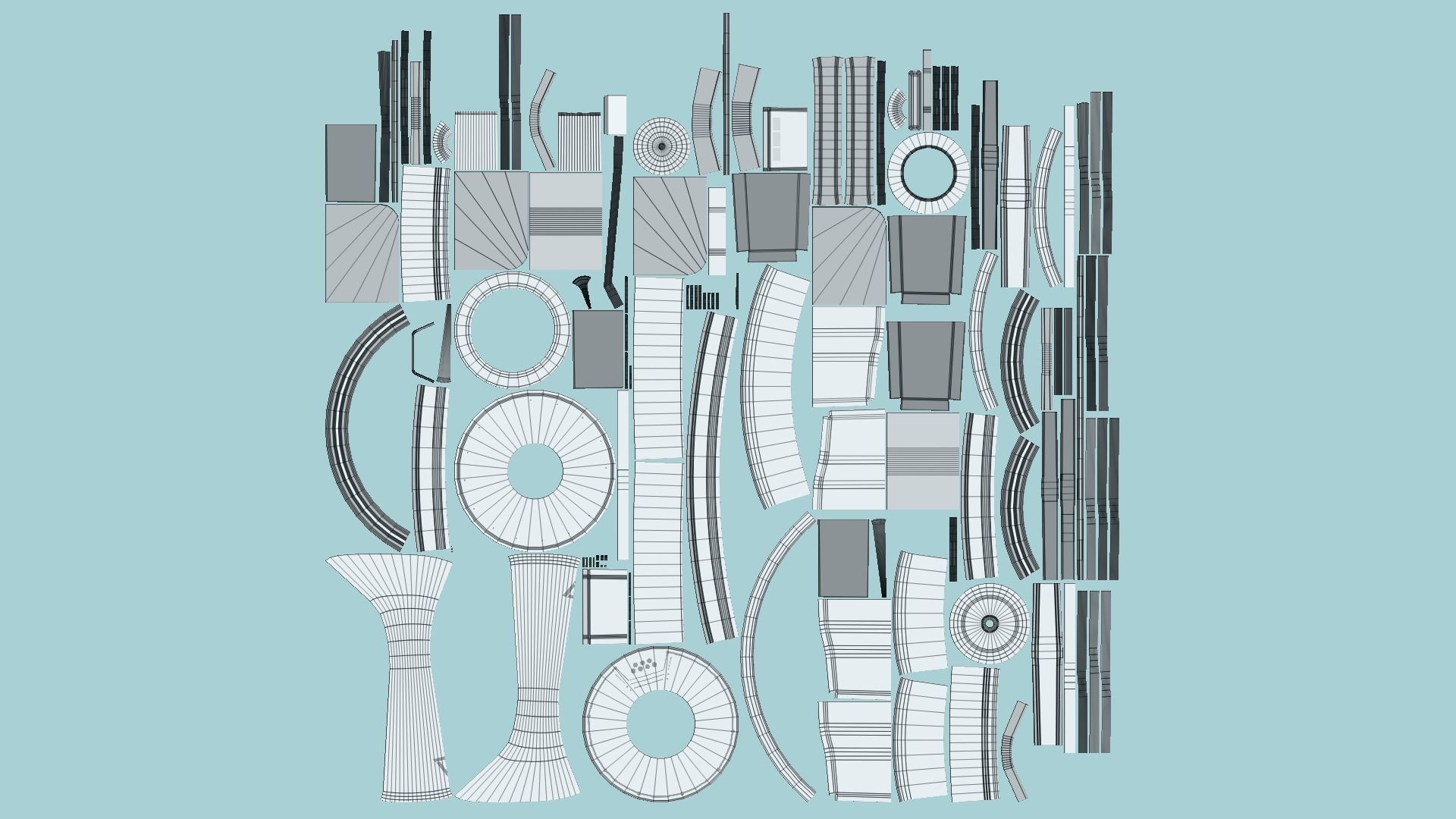 10 Sci Fi Buildings Collection B - White Gray - Exterior Design _123