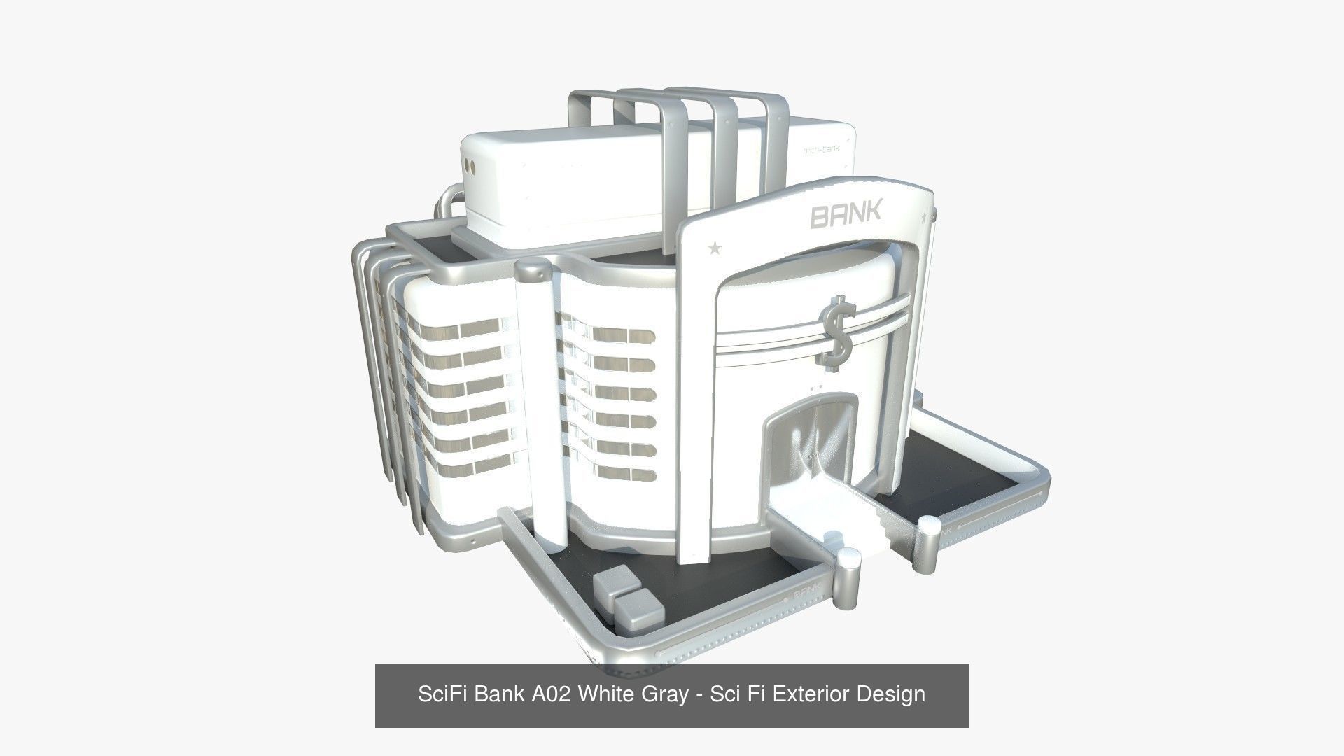 10 Sci Fi Buildings Collection B - White Gray - Exterior Design _4