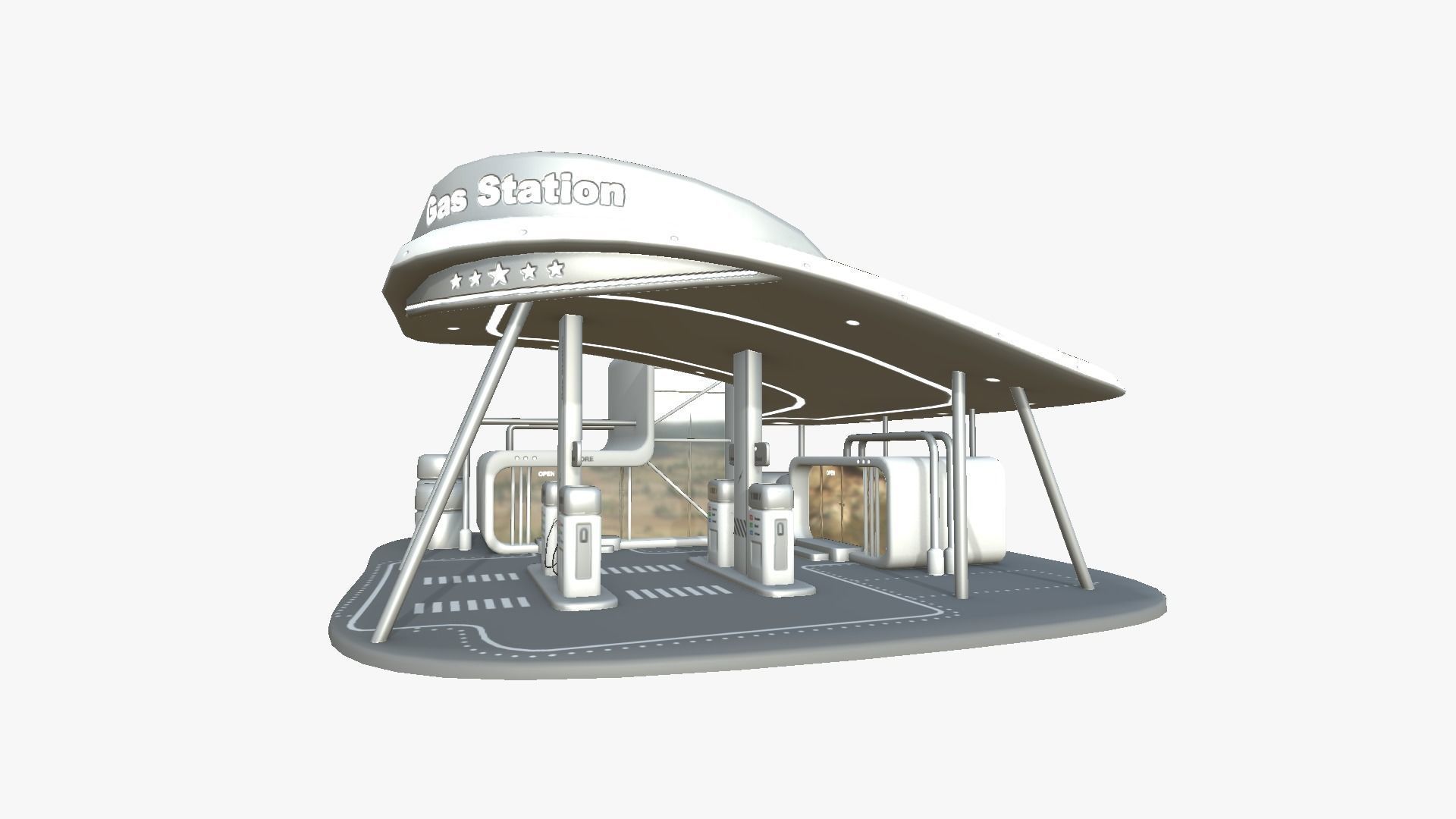 10 Sci Fi Buildings Collection B - White Gray - Exterior Design _33