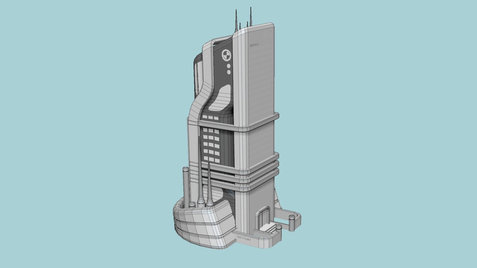 10 Sci Fi Buildings Collection B - White Gray - Exterior Design _22