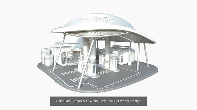 10 Sci Fi Buildings Collection B - White Gray - Exterior Design 3D Model Pack 4