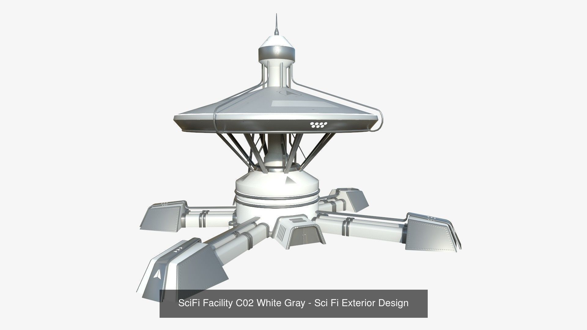10 Sci Fi Buildings Collection B - White Gray - Exterior Design _9