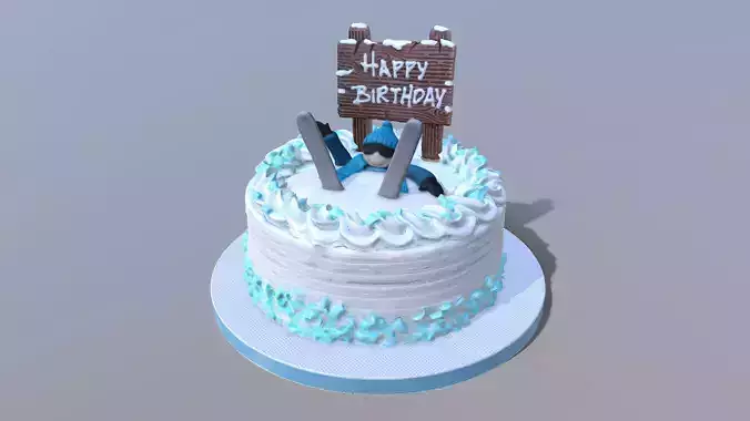 Snow Skiing Cake