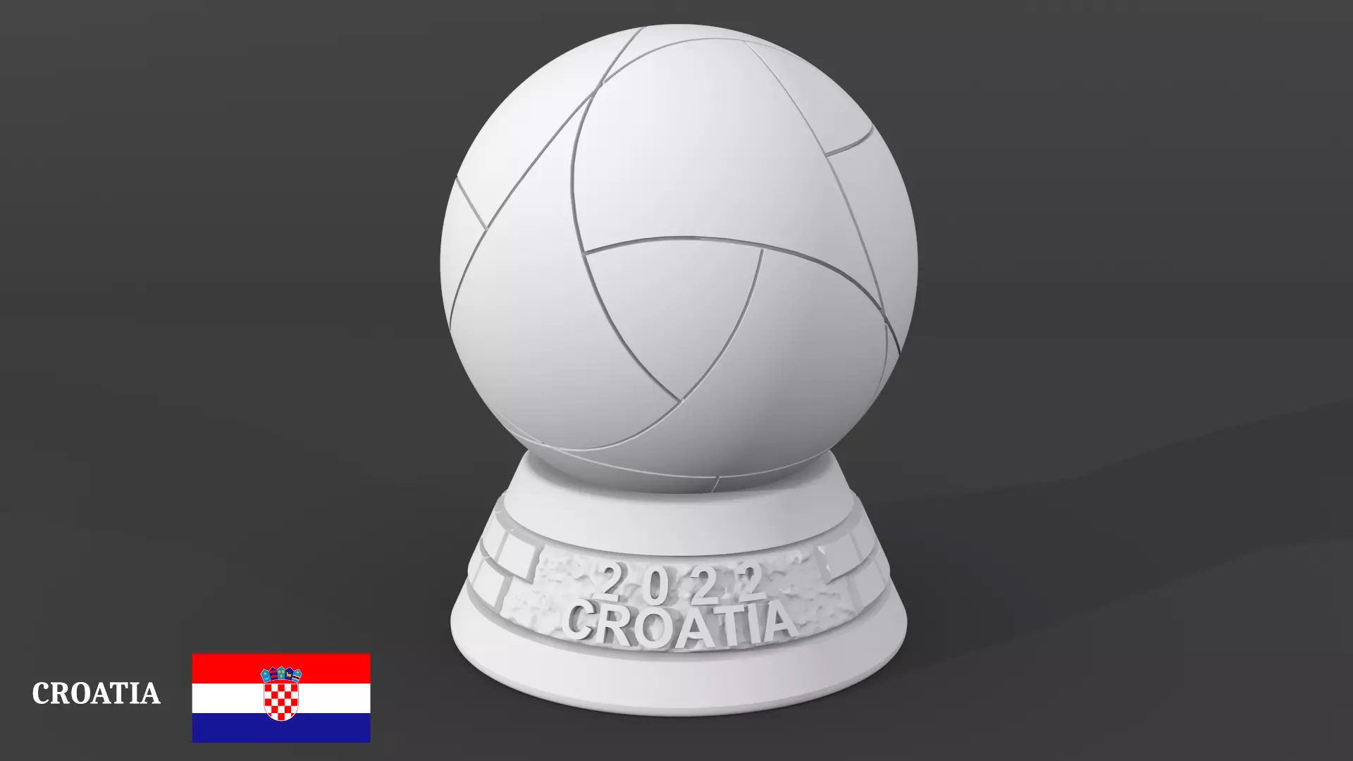 Al Rihla Cup - Croatia version - ball and base 3D print model_0