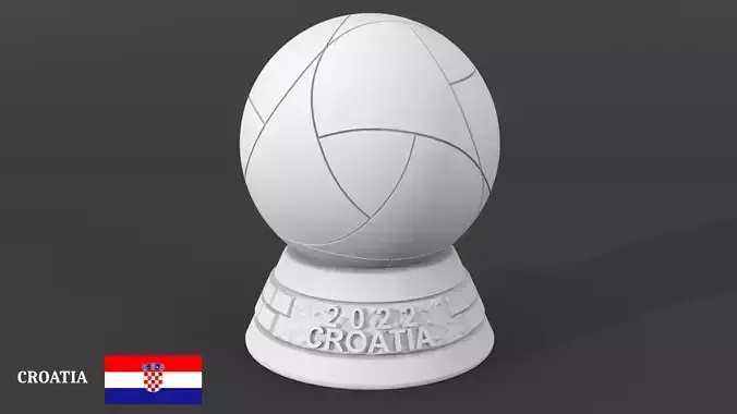 Al Rihla Cup - Croatia version - ball and base 3D print model