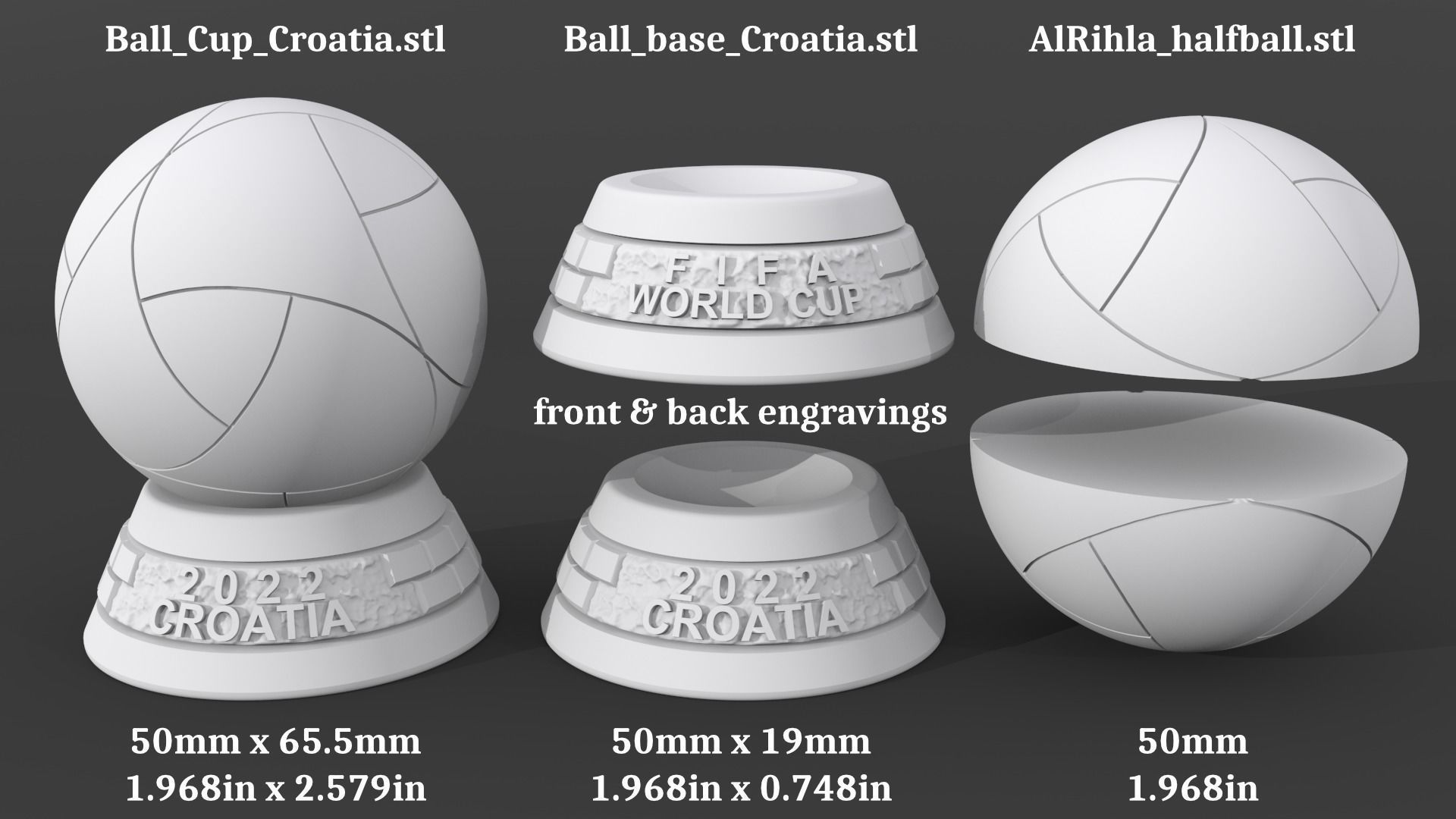 Al Rihla Cup - Croatia version - ball and base 3D print model_4