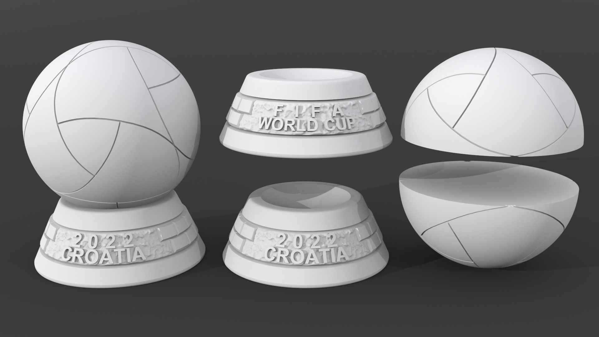 Al Rihla Cup - Croatia version - ball and base 3D print model_3