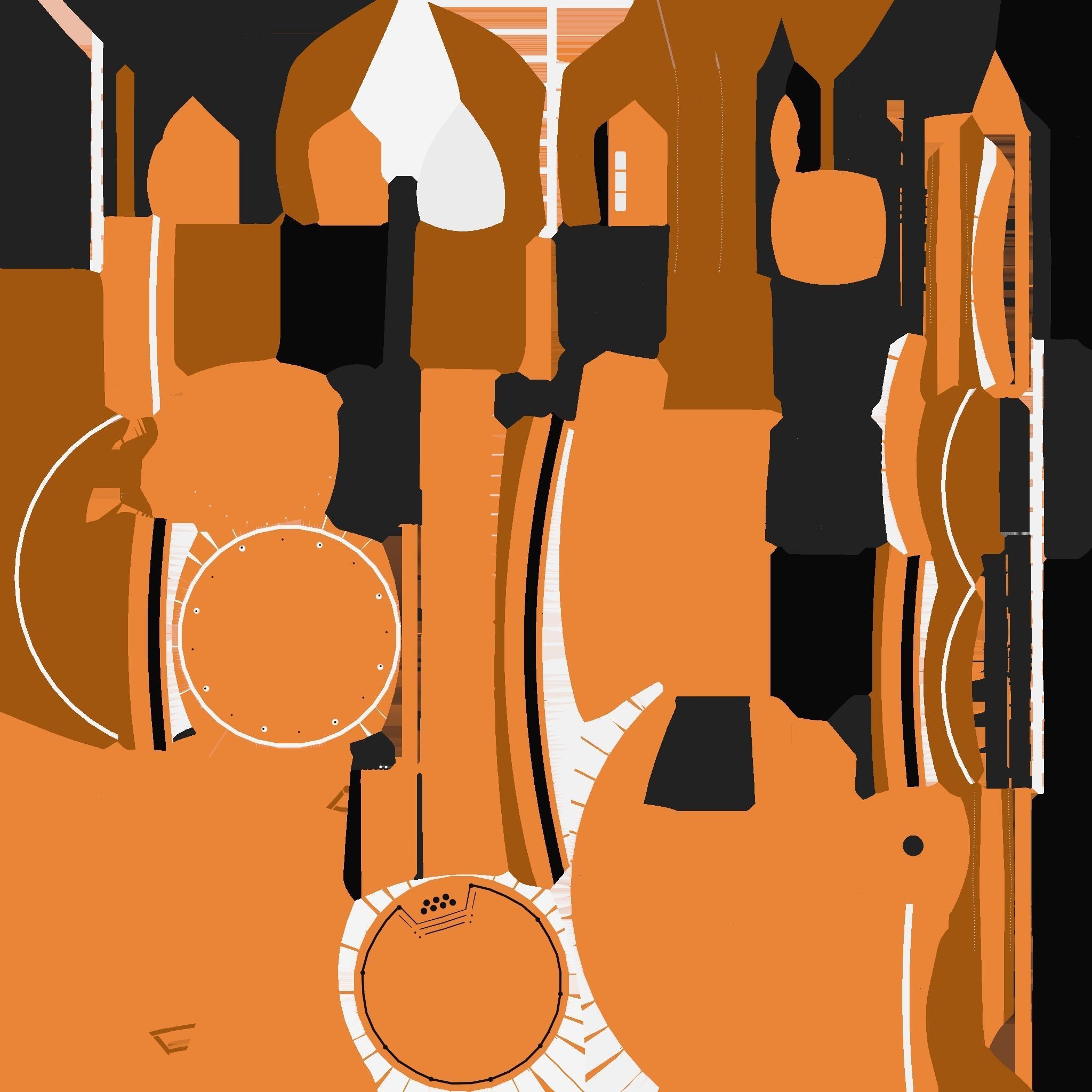 SciFi Facility D04 Orange - Sci Fi Exterior Design Low-poly 3D model_21