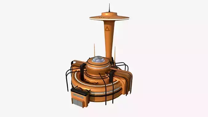 SciFi Facility D04 Orange - Sci Fi Exterior Design Low-poly 3D model
