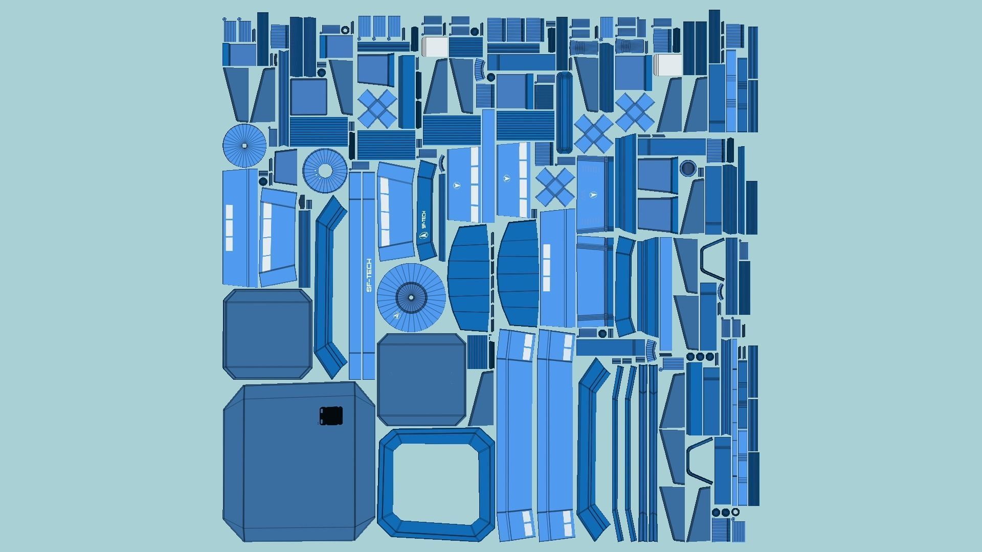 10 Sci Fi Buildings Collection C - Blue - Exterior Design _87