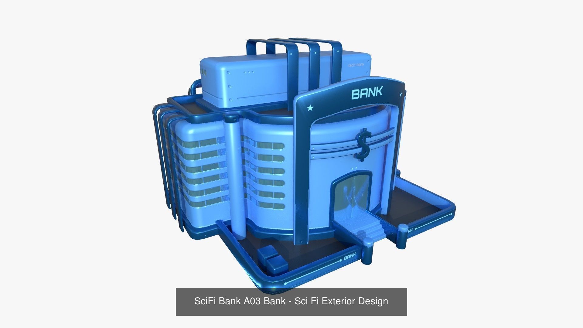 10 Sci Fi Buildings Collection C - Blue - Exterior Design _3