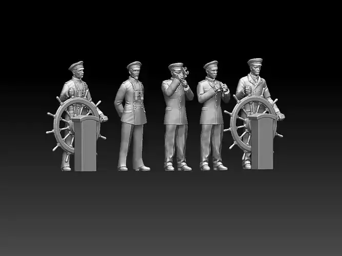 captain and offecers  of sailing ship 3D print model