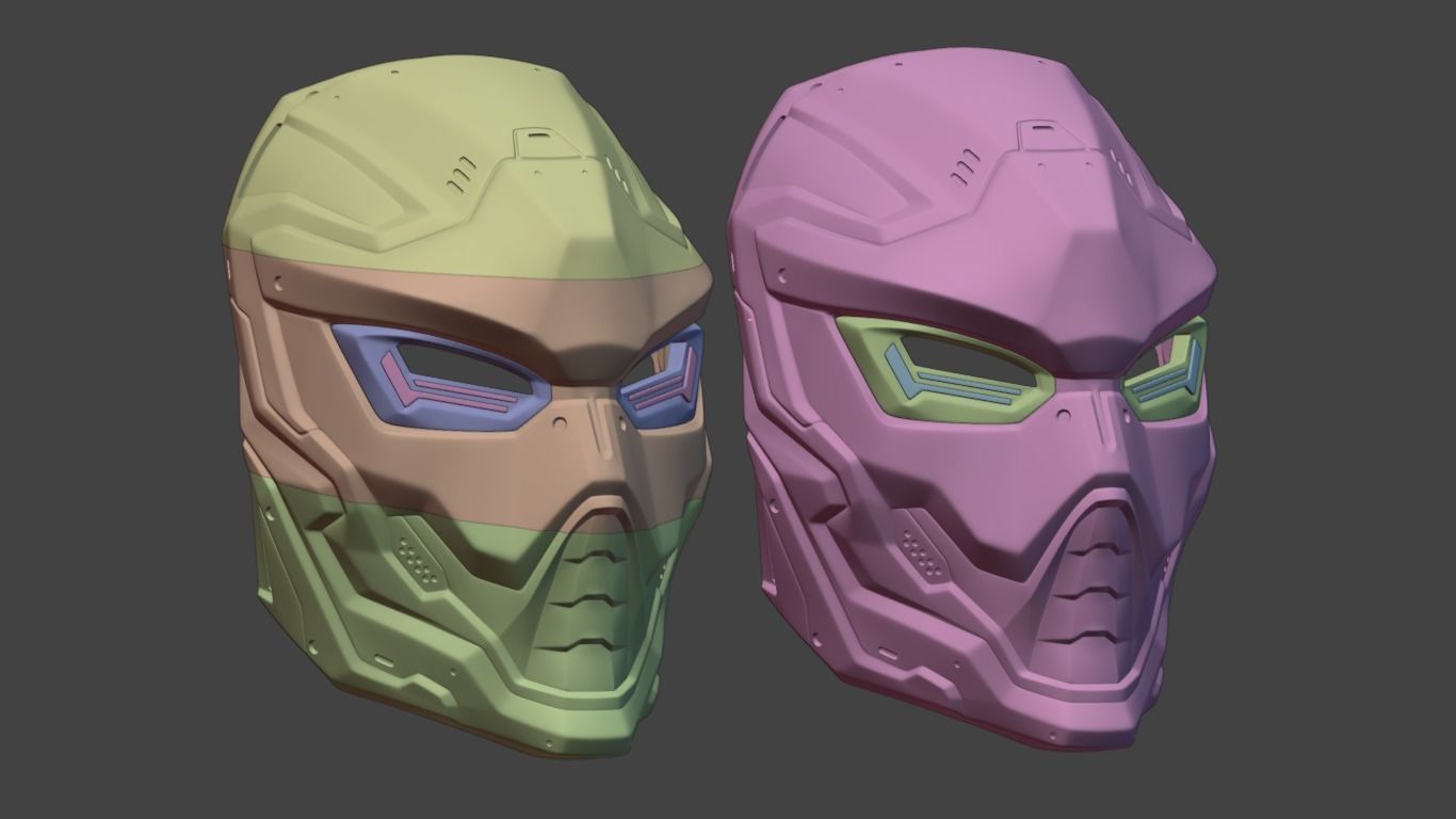 Cyber Ninja - cosplay mask - digital stl file for 3D-printing 3D print model_10