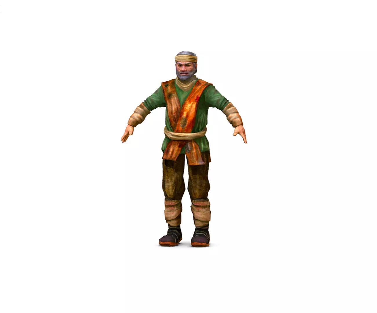 Low Poly model Old Man Farmer Character Low-poly 3D model_0