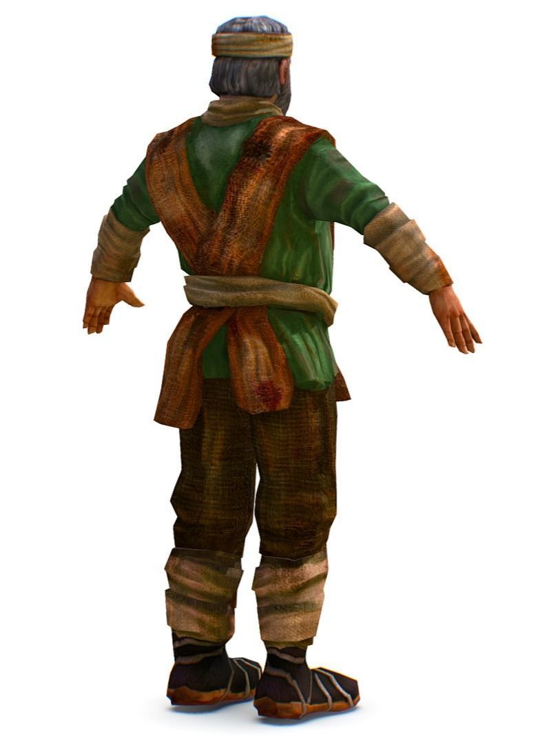 Low Poly model Old Man Farmer Character Low-poly 3D model_4