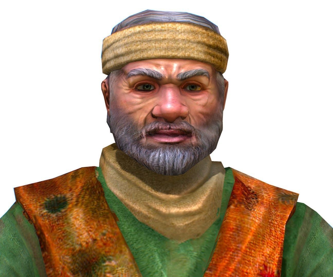 Low Poly model Old Man Farmer Character Low-poly 3D model_9