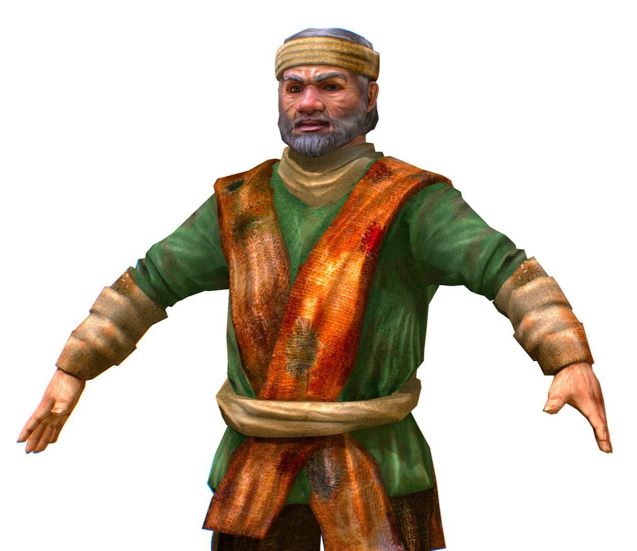 Low Poly model Old Man Farmer Character Low-poly 3D model_2