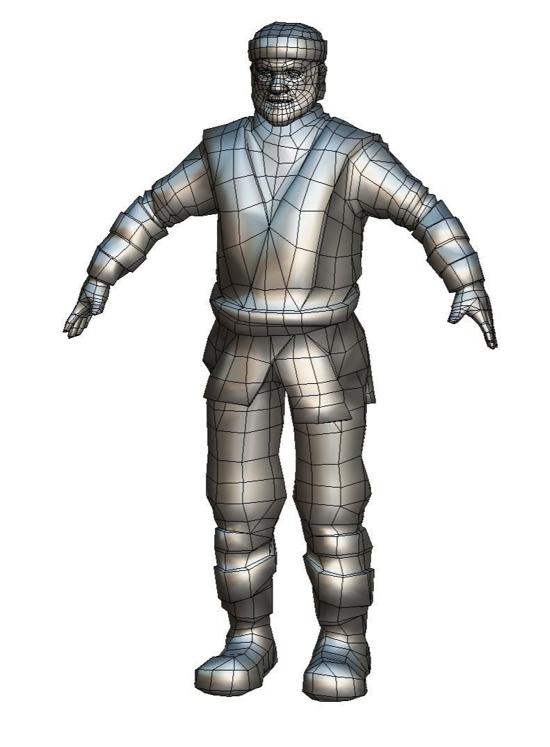 Low Poly model Old Man Farmer Character Low-poly 3D model_6