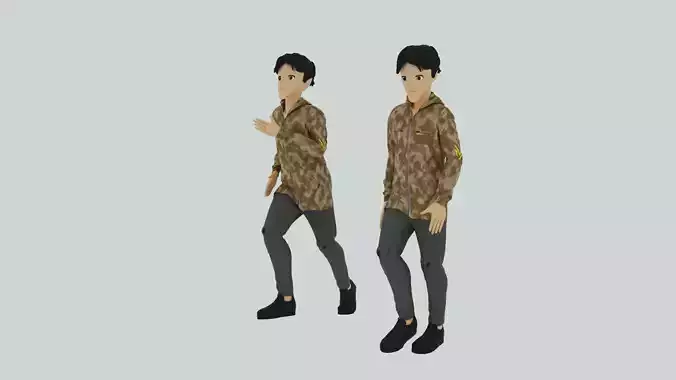 Cartoon Character Walking and Running Animation