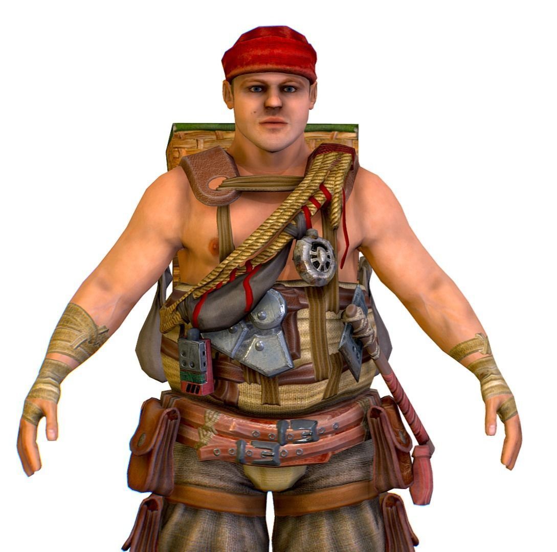 Low Poly model Man Salesman Character Low-poly 3D model_3