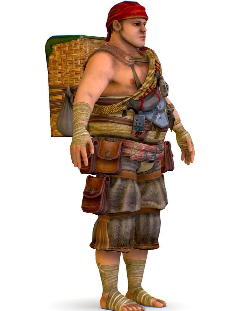 Low Poly model Man Salesman Character Low-poly 3D model_6