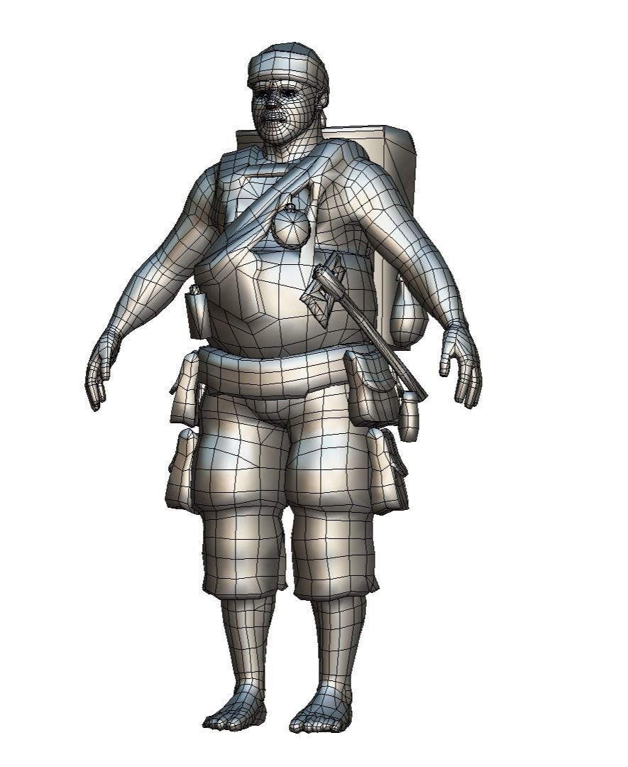 Low Poly model Man Salesman Character Low-poly 3D model_7