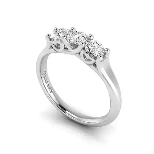 Trinity diamond ring with heart accents