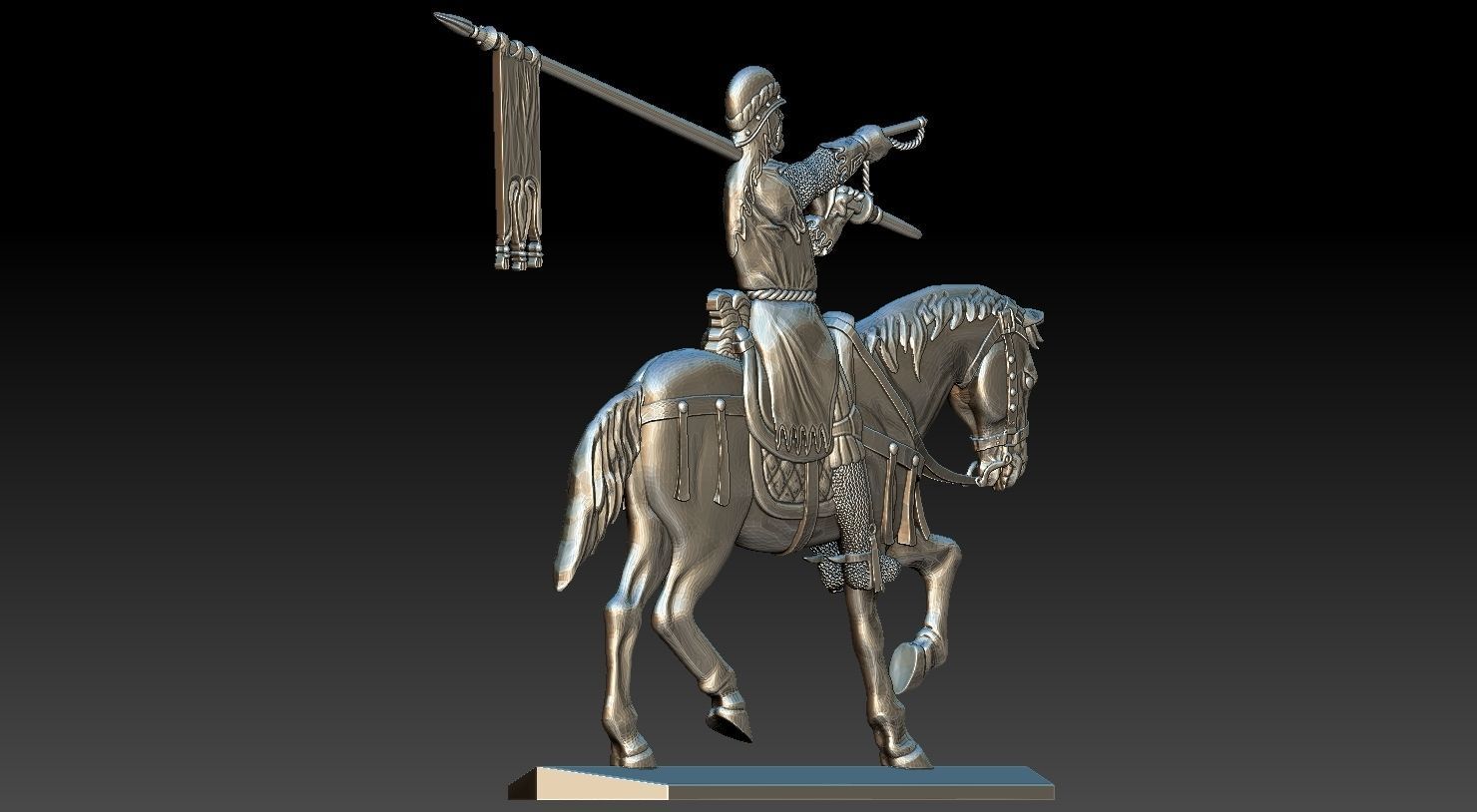 EQUESTRIAN KNIGHT 14  3D print model_3