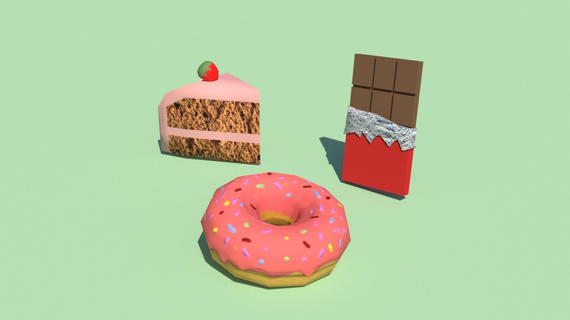 Game-ready fast-food food items Free low-poly 3D model_2
