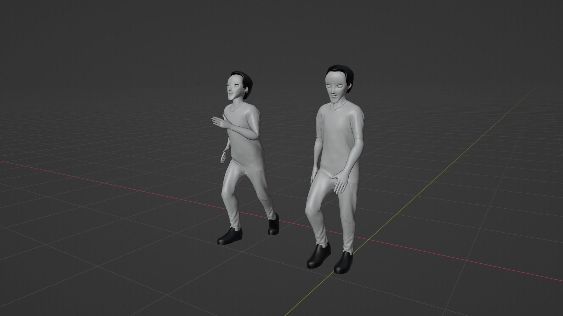 Cartoon Character Walking and Running Animation Low-poly 3D model_8